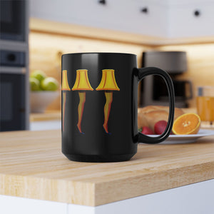mug with 'Leg Lamp A Christmas Story' graphic on a white background