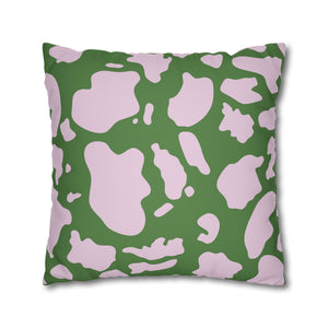 Pink & Green Animal Cow Print Soft Pillow Cover