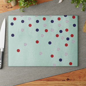 Patriotic Red White Blue Polka Dots Glass home decor item