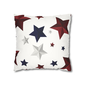 Patriotic Reversible Faux Suede Pillow Cover