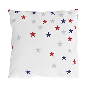 throw pillow with 'Patriotic Stars American Chic Accent' design