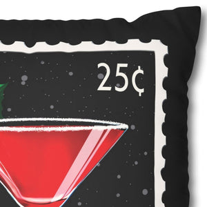 throw pillow with 'Merry Martini Cute Christmas Cover' design