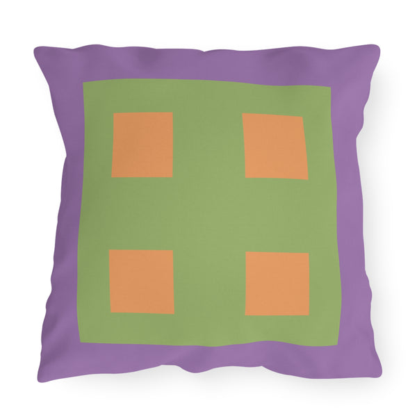 Pastel Purple & Green Indoor Outdoor Throw Pillow