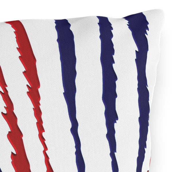 Red White Blue Animal Print Indoor Outdoor Patriotic Accent Pillow