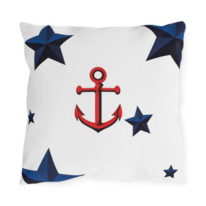 throw pillow with 'Anchor & Stars Patriotic' design