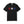 Black t-shirt with red, white, and blue paw prints on a white background