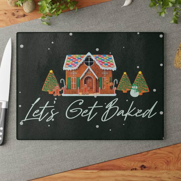 Let's Get Baked Gingerbread Christmas Cutting Board