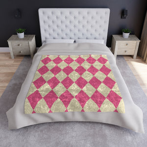 Pink and Yellow Harlequin Decorative Throw