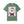 Green t-shirt with a graphic of Santa Claus in a mugshot style design on a white background