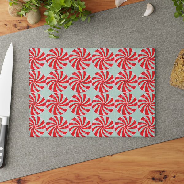Candy Cane Peppermints Christmas Cutting Board
