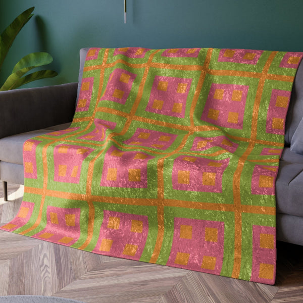 Pastel Orange & Pink Decorative Throw Blanket