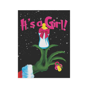 Grinch Baby Announcement Flag - Cute Holiday Yard Decoration | Weatherproof