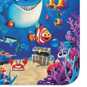 soft sherpa blanket with 'Under the Sea | Newborn & Toddler' design
