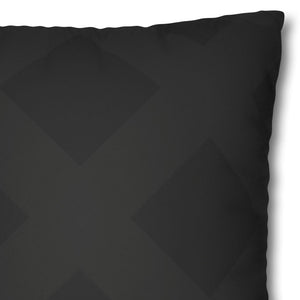 Reversible Black Faux Suede Pillow Cover