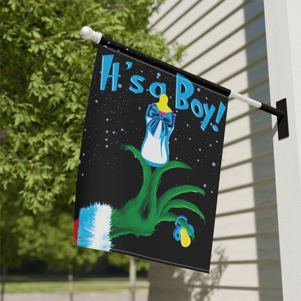 Christmas Baby Announcement Flag – Grinch Holiday Yard Decor | Durable