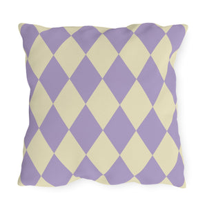 Reversible Purple Harlequin Indoor Outdoor Pillow
