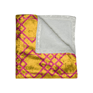 Vibrant Yellow & Pink Geometric Decorative Throw