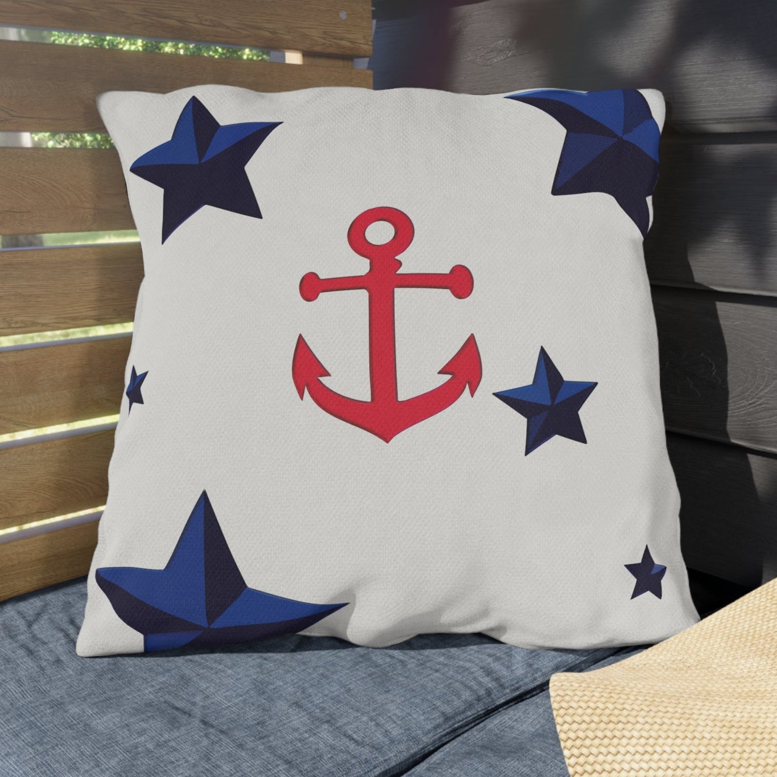 Nautical Patriotic Decor Outdoor Indoor Accent Pillow