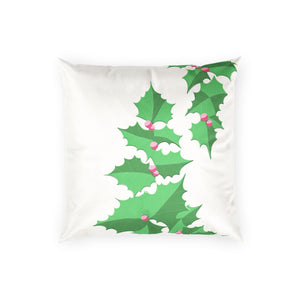 Christmas Holly Berry Cream Velvet Pillow