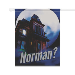 Garden flag with 'Norman Bates Psycho Bates Motel Halloween' design