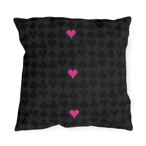 throw pillow with 'Card Deck Black & Pink' design
