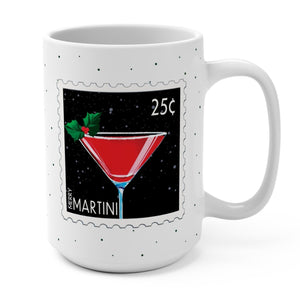 merry martini postage stamp christmas coffee mug