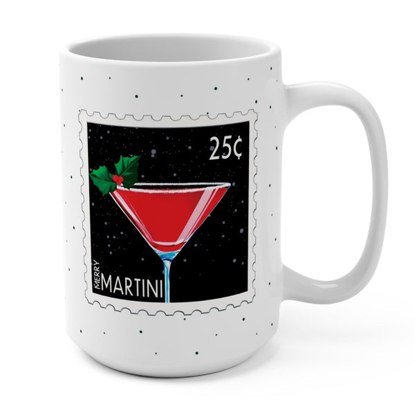 merry martini postage stamp christmas coffee mug