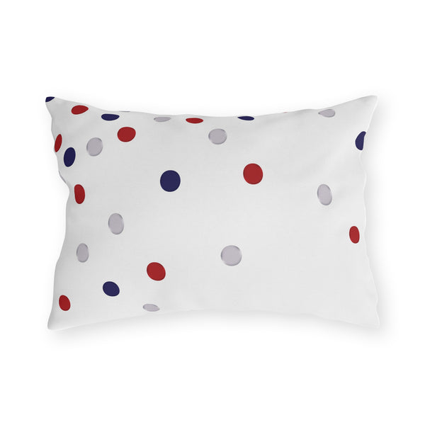 Patriotic Polka Dot Indoor Outdoor American Chic Accent Pillow