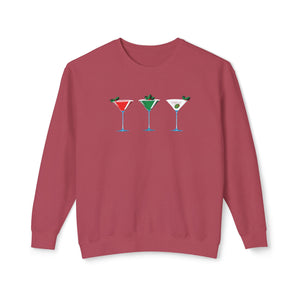 Christmas Martini Sweatshirt Soft Cotton, Relaxed Fit
