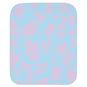 Blue and purple cow animal print stylish baby blanket