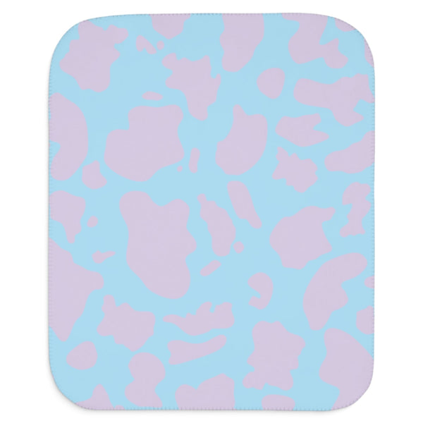 Blue and purple cow animal print stylish baby blanket