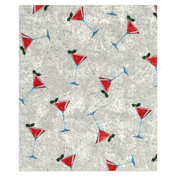 martini lovers Christmas throw blanket
