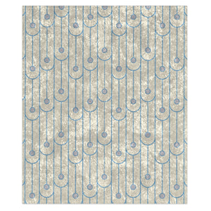Soft sherpa blanket with 'Blue & White Art Deco Decorative Throw' design