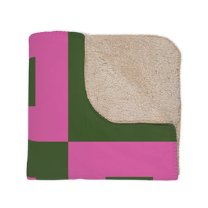 Pink and Green Modern Geometric Throw Blanket