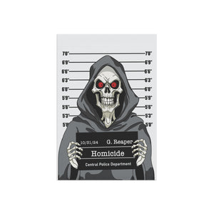 Grim Reapers Mug Shot Funny Halloween Yard Flag