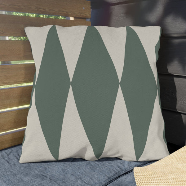 Green Ivory Diamond Indoor Outdoor Throw Pillow