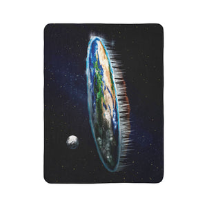 Flat Earth Funny Gift Idea Plush Sherpa Blanket