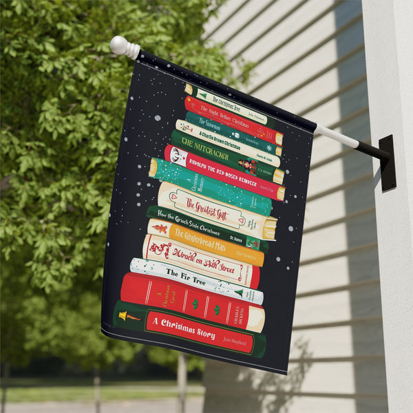 Christmas Book Flag – Durable Outdoor Yard Flag | Classic Holiday Banner