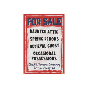Garden flag with 'Haunted House For Sale Retro Halloween' design