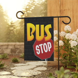 Garden flag with 'School Bus Children's Stop Sign' design