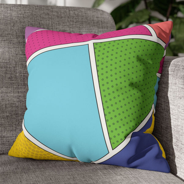 Pop Art Comic Faux Suede Decorative Pillow Cover