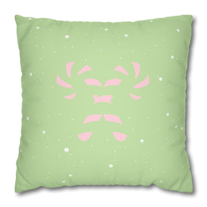 pink green pastel candy cane Christmas pillow cover