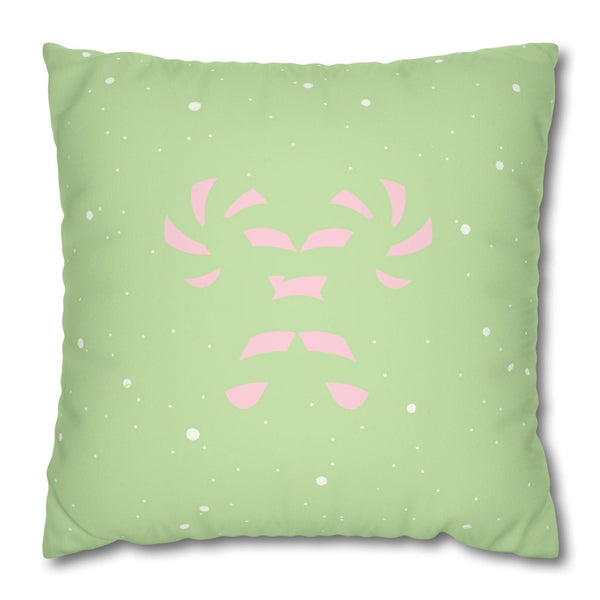 pink green pastel candy cane Christmas pillow cover