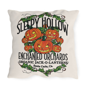 throw pillow with 'Sleepy Hollow Orchards' design