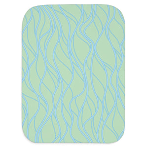 soft sherpa blanket with 'Blue & Green Whimsical Waves' design