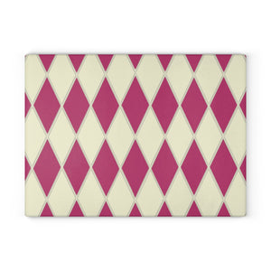 Pink and Cream Diamond Glass home decor item