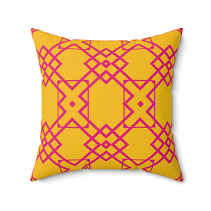 Yellow & Pink Geometric Throw Pillow