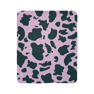 Lavender Blue Green Animal Print Plush Sherpa Throw Blanket