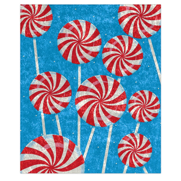 candy canes Christmas throw blanket