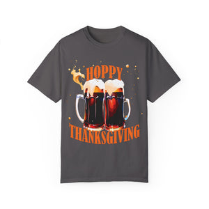 Ice blue t-shirt with 'Beer Lovers Funny Thanksgiving' design on a white background